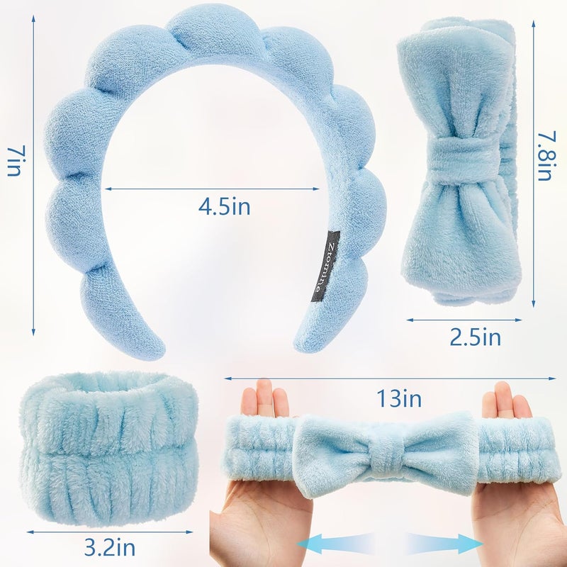 Ztomine Store Headbands for Women - Spa Headband and Wristband Set - Headband for Washing Face,Facial Mask,Makeup and Skin Care,Gifts for Women and Teen Girl Gifts Trendy Stuff - Image 2